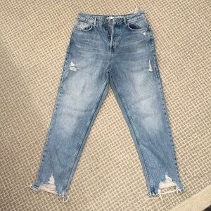 Zara high waisted multi-button jeans